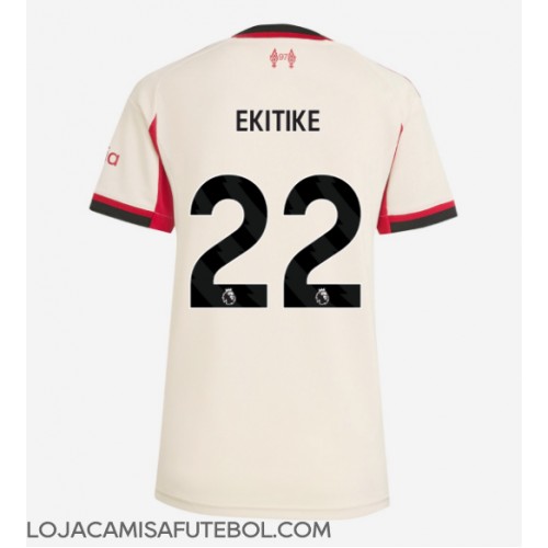 Camisa de Futebol Liverpool Hugo Ekitike #22 Equipamento Secundário Mulheres 2025-26 Manga Curta